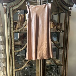 Altar'd State Shimmering Satin Midi Skirt - Copper